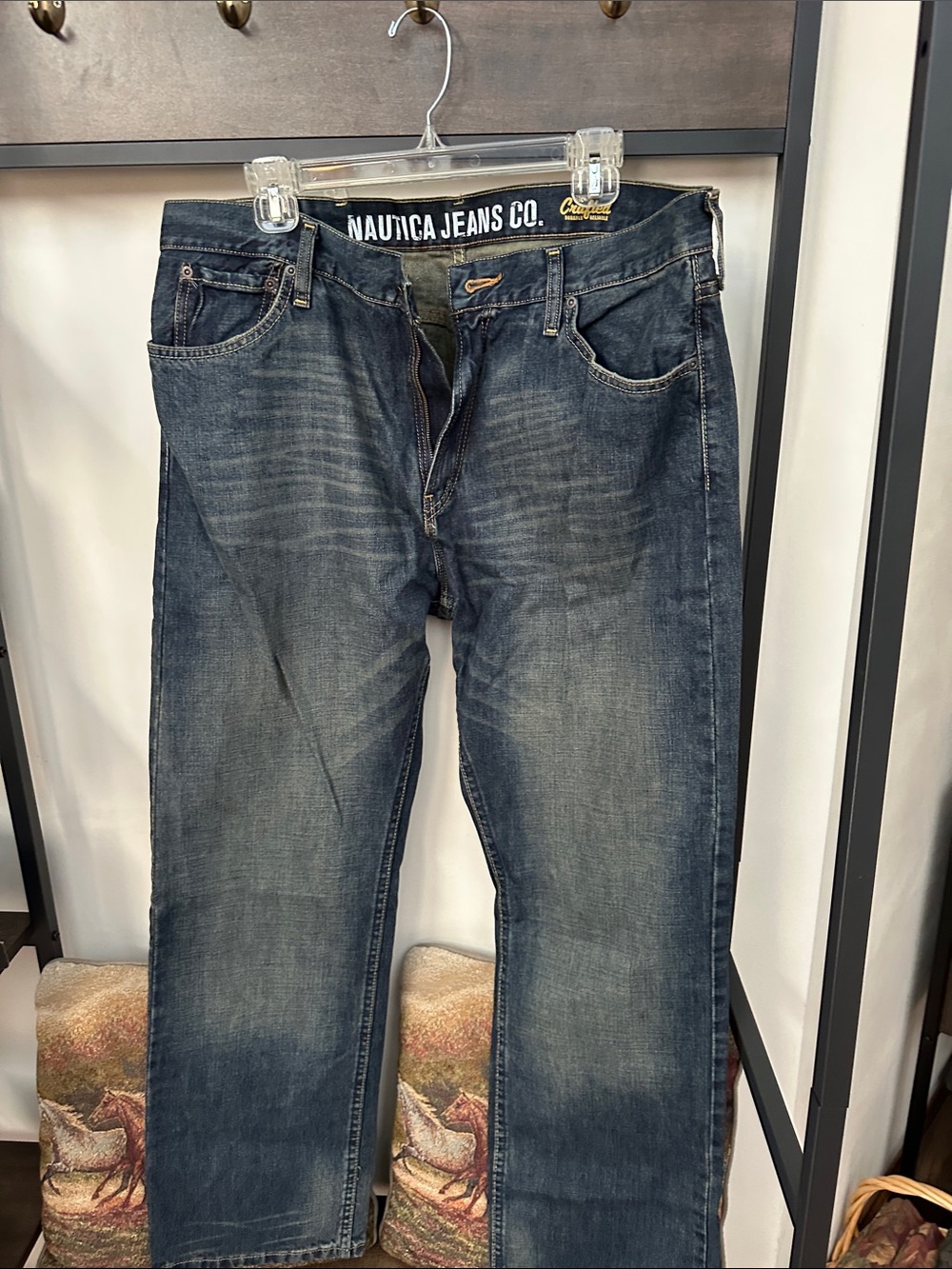 Nautica Men’s Faded Blue Straight Jeans